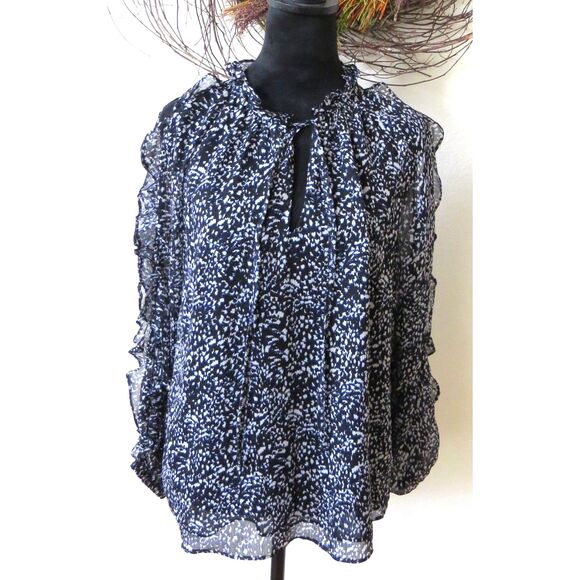 Express Chiffon Blouse with cold shoulder/long sleeves  L  NWOT - Picture 1 of 9